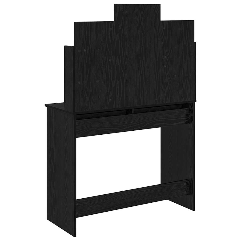 Kleedtafel met Spiegel met lade Zwart Eiken 96 x 39 x 142 cm is nu te koop bij PeponiXL, paradijselijk wonen!