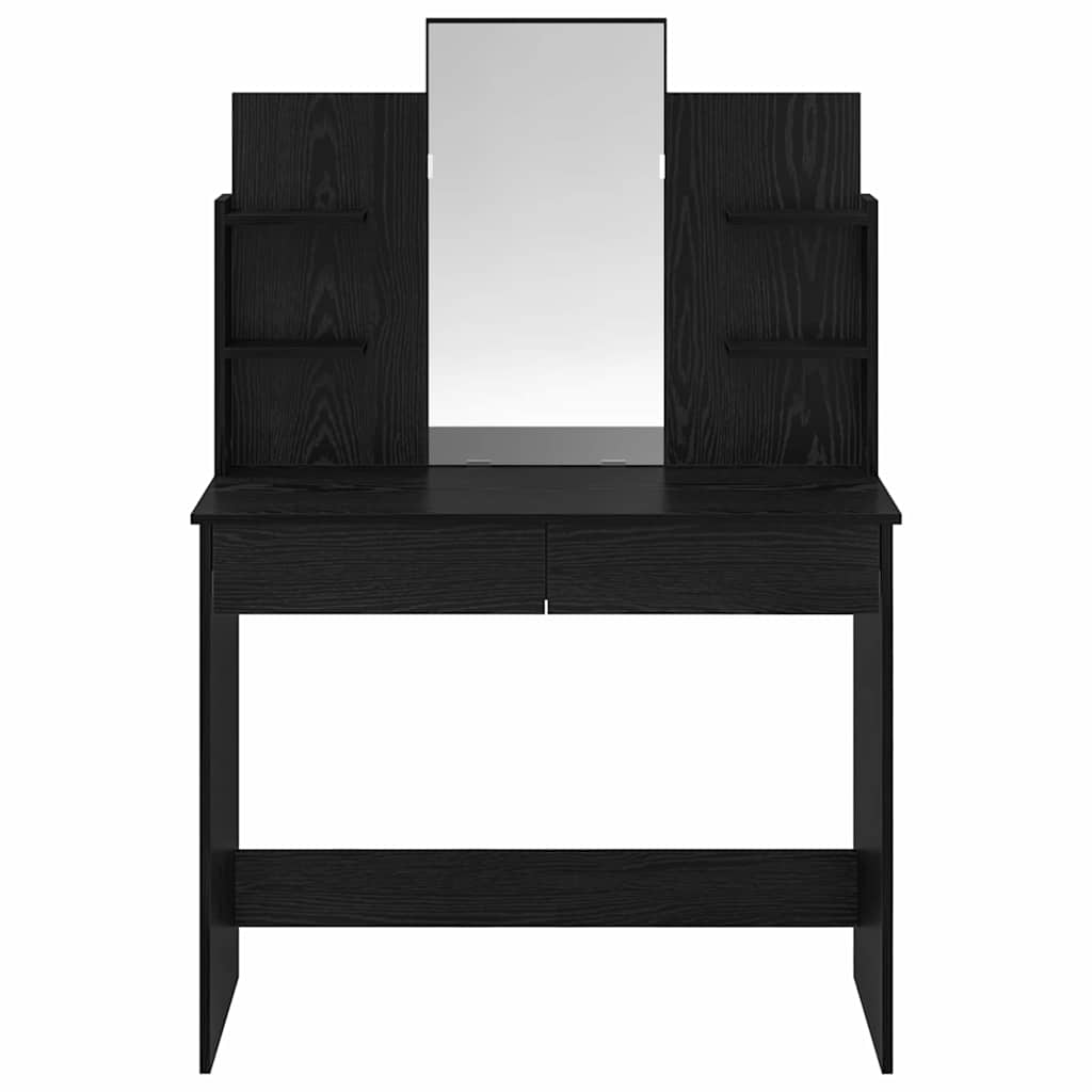 Kleedtafel met Spiegel met lade Zwart Eiken 96 x 39 x 142 cm is nu te koop bij PeponiXL, paradijselijk wonen!