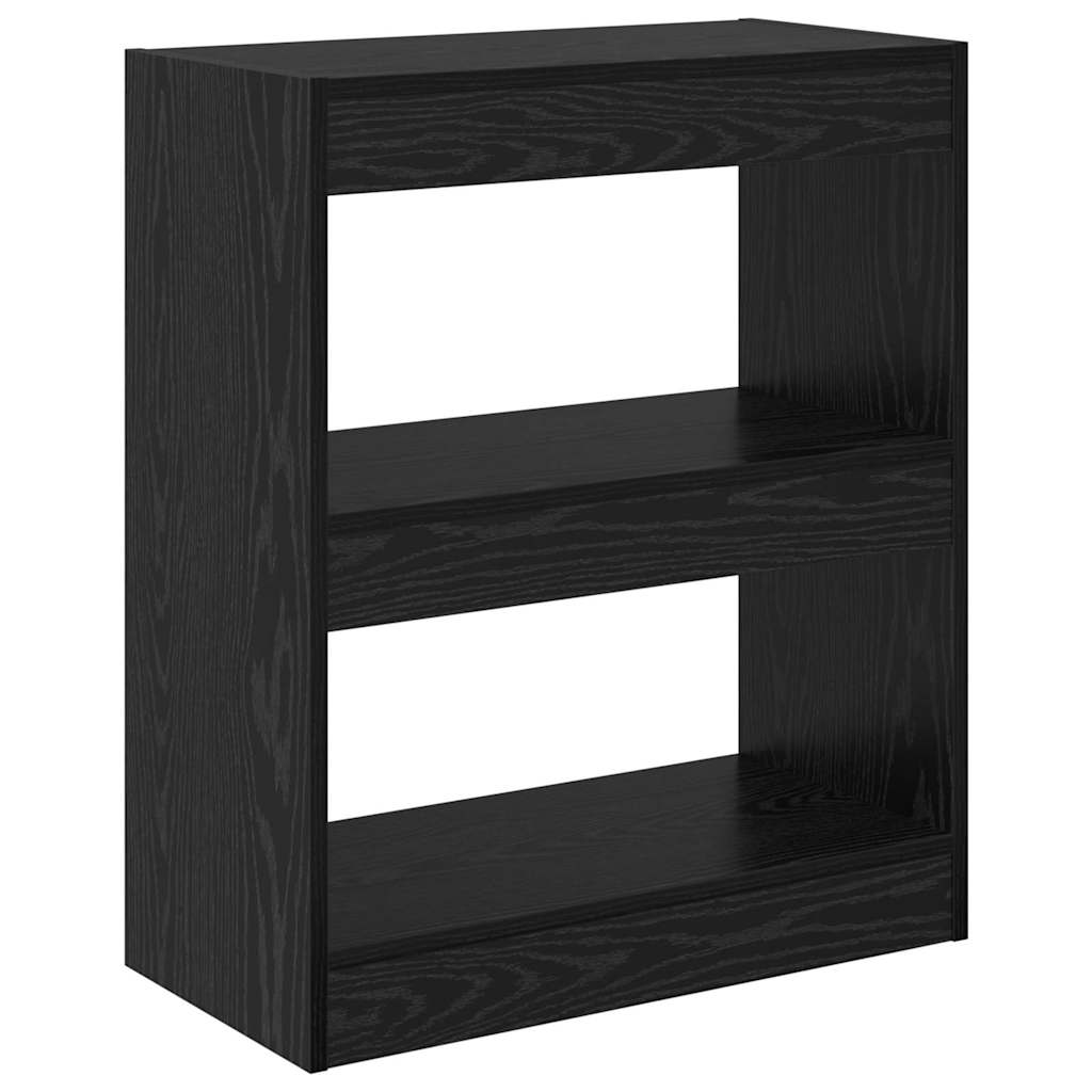 Boekenkast Zwart Eiken 60 x 30 x 72 cm Bewerkt hout is nu te koop bij PeponiXL, paradijselijk wonen!