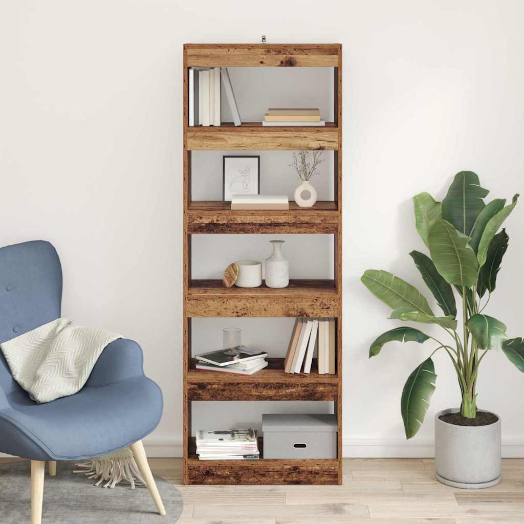 Boekenkast Oud hout 60 x 30 x 166 cm Bewerkt hout is nu te koop bij PeponiXL, paradijselijk wonen!