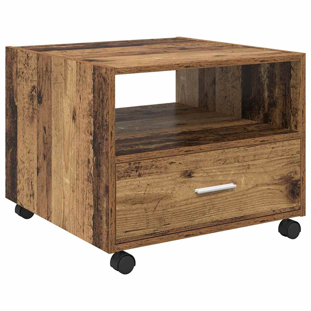 Salontafel met lade Oud Hout 55 x 55 x 45cm Bewerkt hout is nu te koop bij PeponiXL, paradijselijk wonen!