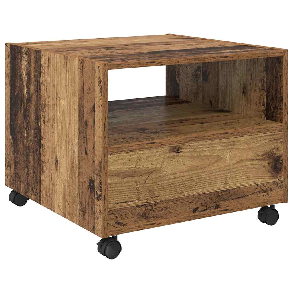Salontafel met lade Oud Hout 55 x 55 x 45cm Bewerkt hout is nu te koop bij PeponiXL, paradijselijk wonen!