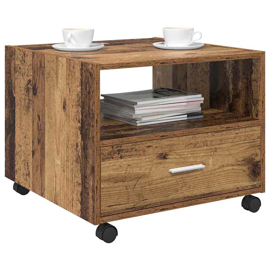 Salontafel met lade Oud Hout 55 x 55 x 45cm Bewerkt hout is nu te koop bij PeponiXL, paradijselijk wonen!