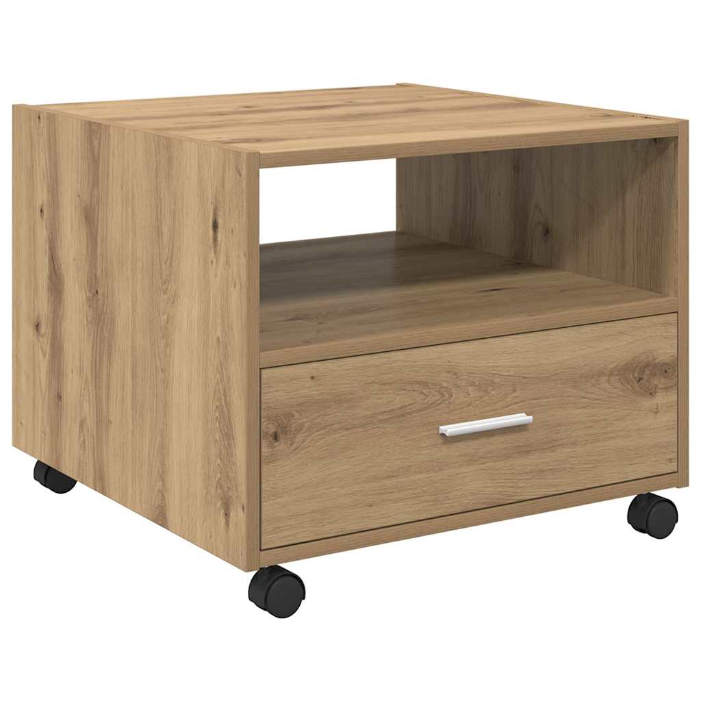 Salontafel met lade Artisan Eiken 55 x 55 x 45cm Bewerkt hout is nu te koop bij PeponiXL, paradijselijk wonen!