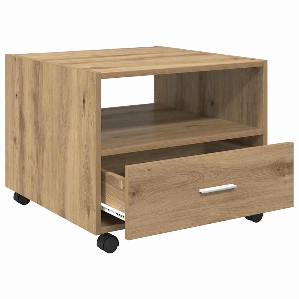 Salontafel met lade Artisan Eiken 55 x 55 x 45cm Bewerkt hout is nu te koop bij PeponiXL, paradijselijk wonen!