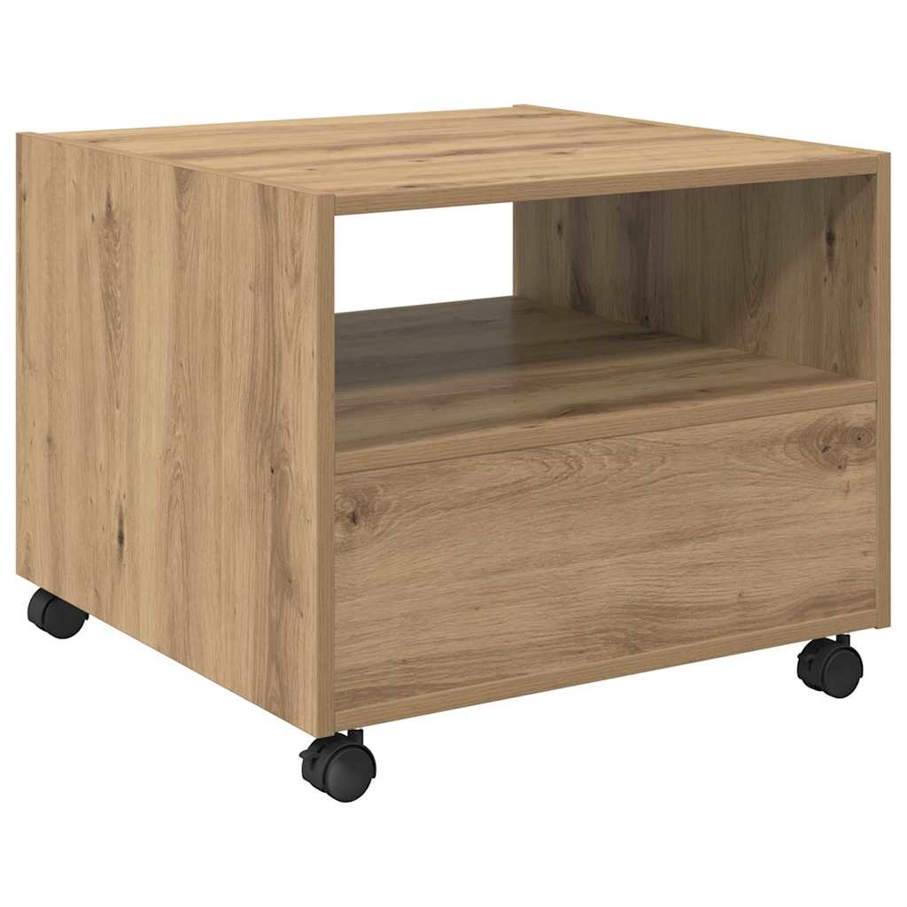 Salontafel met lade Artisan Eiken 55 x 55 x 45cm Bewerkt hout is nu te koop bij PeponiXL, paradijselijk wonen!
