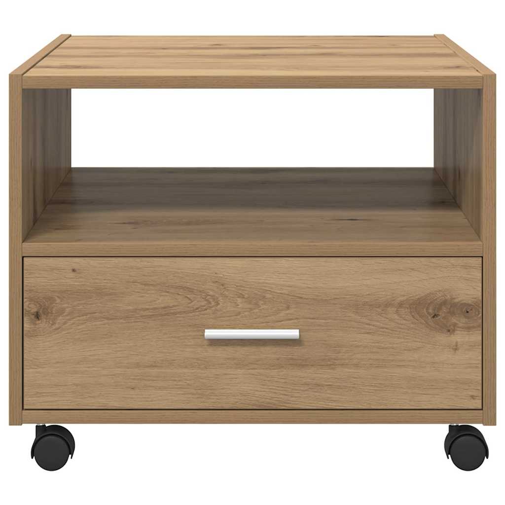Salontafel met lade Artisan Eiken 55 x 55 x 45cm Bewerkt hout is nu te koop bij PeponiXL, paradijselijk wonen!