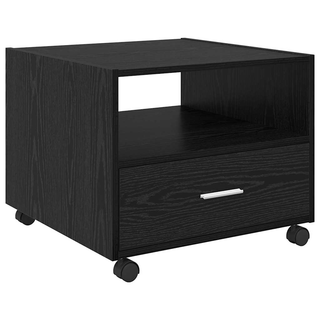 Salontafel met lade Zwart Eiken 55 x 55 x 45cm Bewerkt hout is nu te koop bij PeponiXL, paradijselijk wonen!