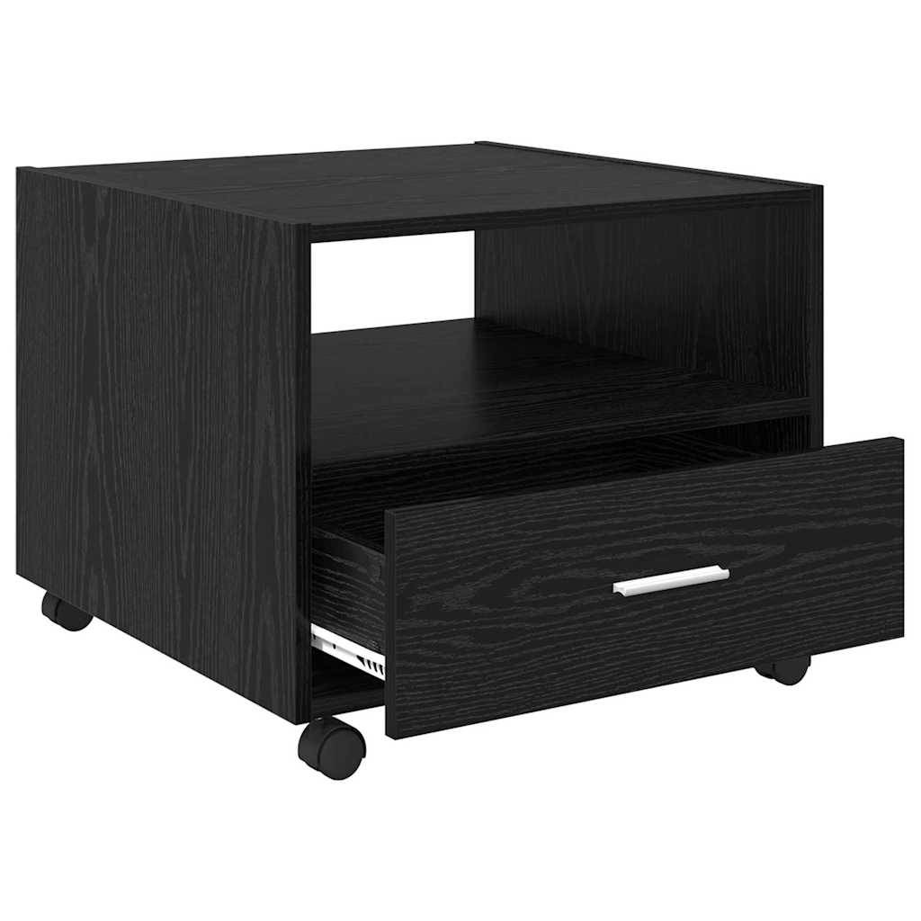 Salontafel met lade Zwart Eiken 55 x 55 x 45cm Bewerkt hout is nu te koop bij PeponiXL, paradijselijk wonen!
