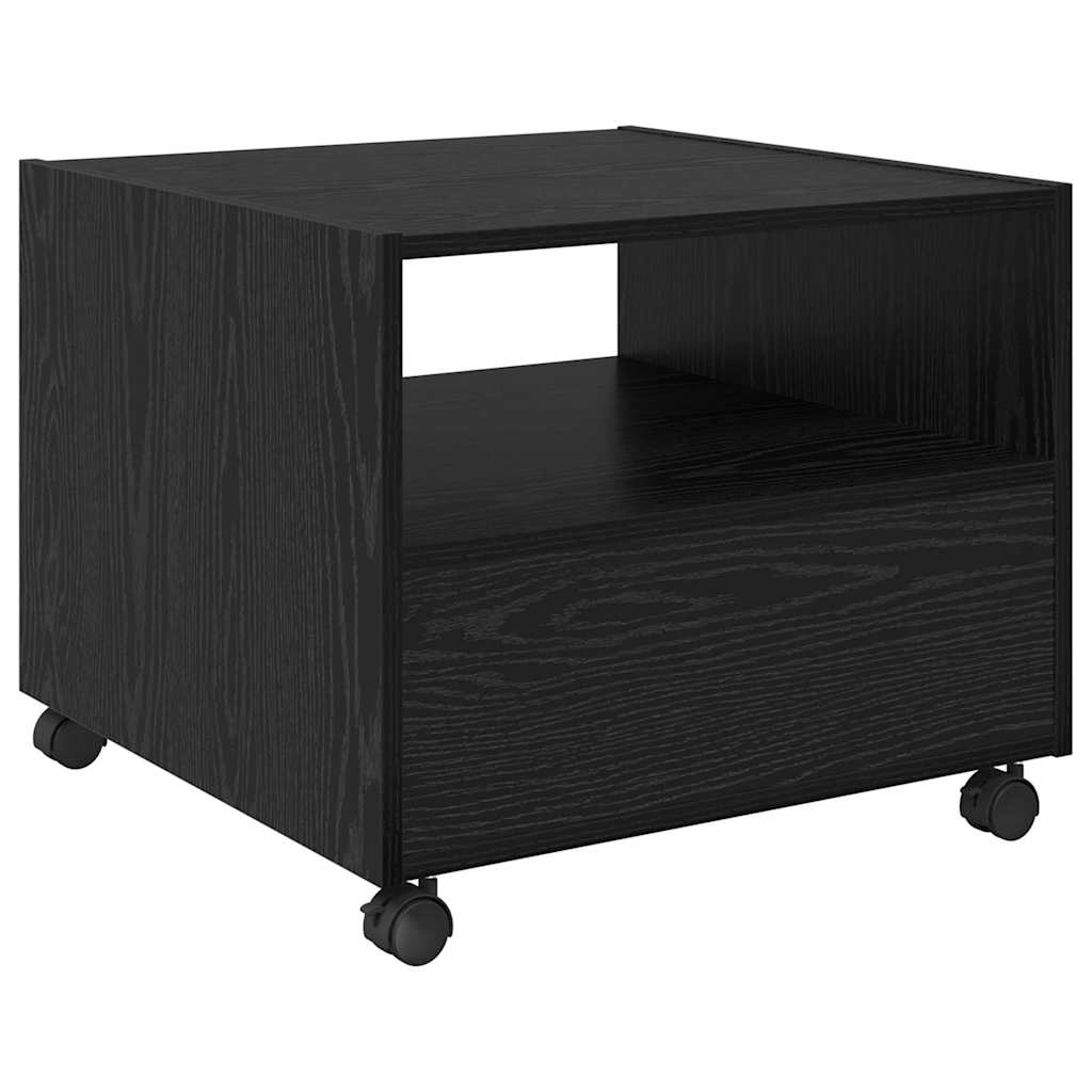 Salontafel met lade Zwart Eiken 55 x 55 x 45cm Bewerkt hout is nu te koop bij PeponiXL, paradijselijk wonen!