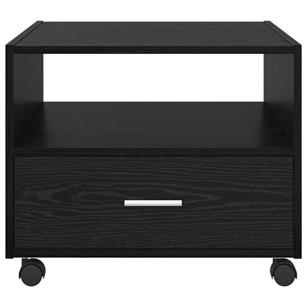 Salontafel met lade Zwart Eiken 55 x 55 x 45cm Bewerkt hout is nu te koop bij PeponiXL, paradijselijk wonen!