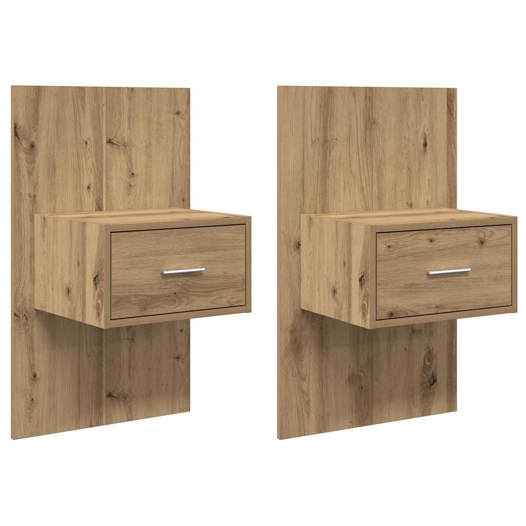 Nachtkastje 2 pcs Artisan Eiken 50 x 32,5 x 80cm Bewerkt hout is nu te koop bij PeponiXL, paradijselijk wonen!