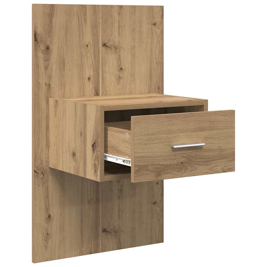 Nachtkastje 2 pcs Artisan Eiken 50 x 32,5 x 80cm Bewerkt hout is nu te koop bij PeponiXL, paradijselijk wonen!