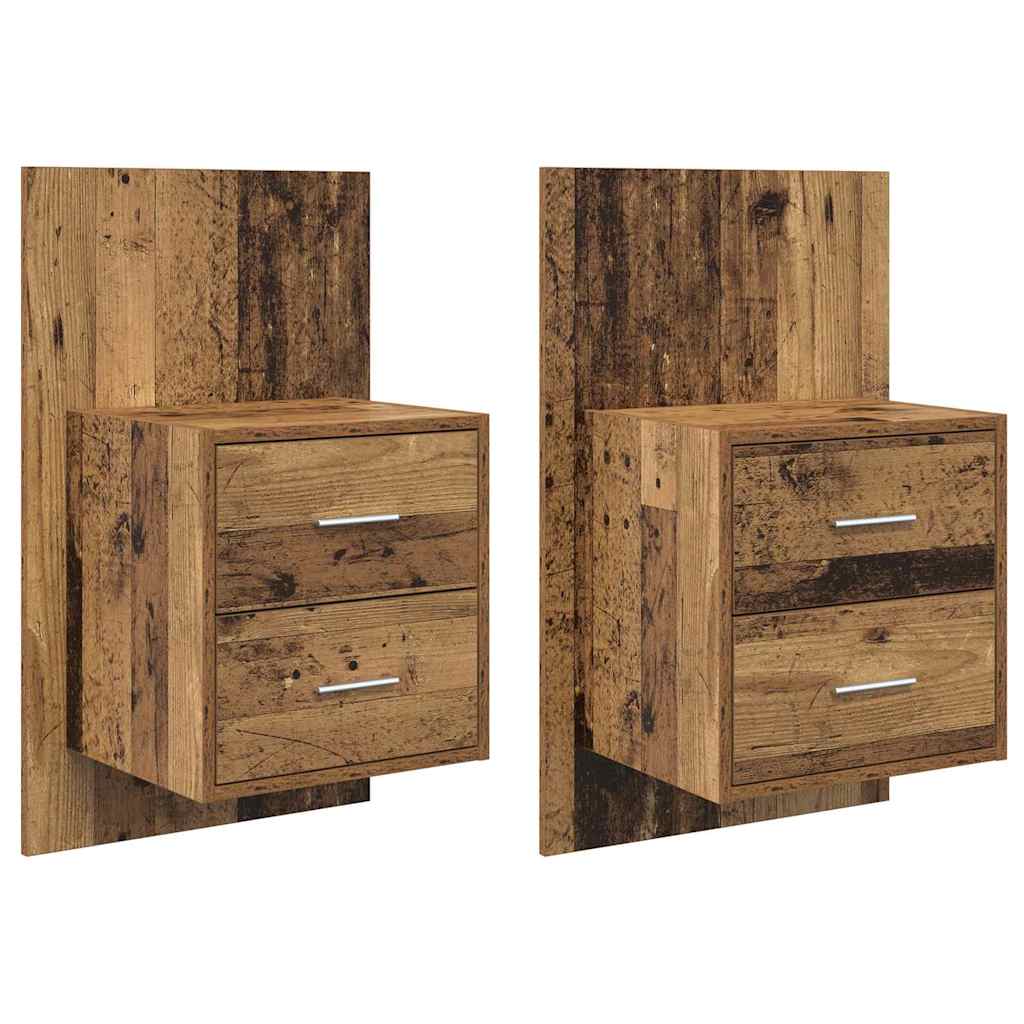 Wandkastje 2 pcs Oud Hout 48,5 x 32,5 x 80 cm Bewerkt hout is nu te koop bij PeponiXL, paradijselijk wonen!