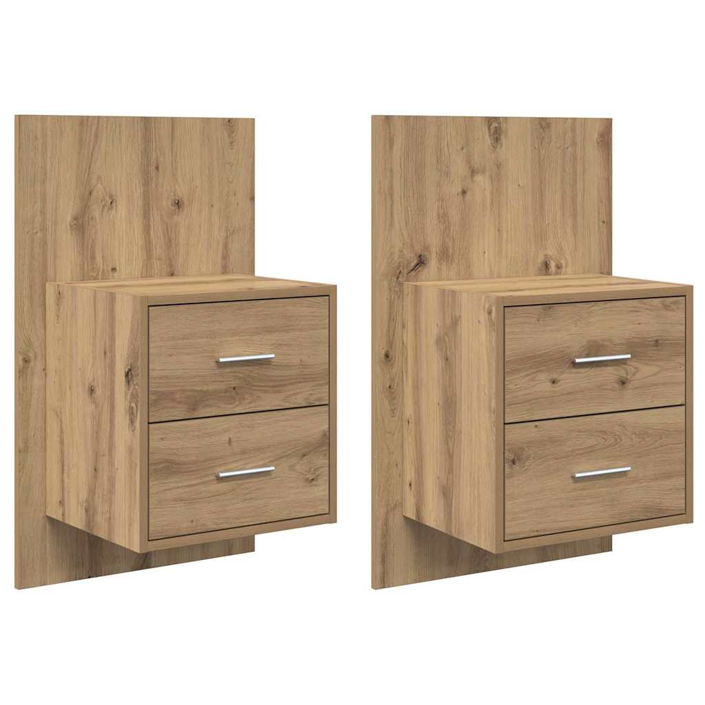 Wandkastje 2 pcs Artisan Eiken 48,5 x 32,5 x 80 cm Bewerkt hout is nu te koop bij PeponiXL, paradijselijk wonen!
