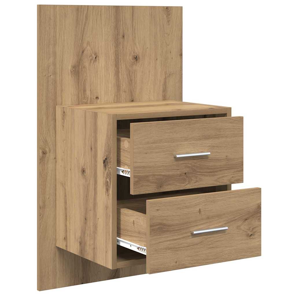 Wandkastje 2 pcs Artisan Eiken 48,5 x 32,5 x 80 cm Bewerkt hout is nu te koop bij PeponiXL, paradijselijk wonen!