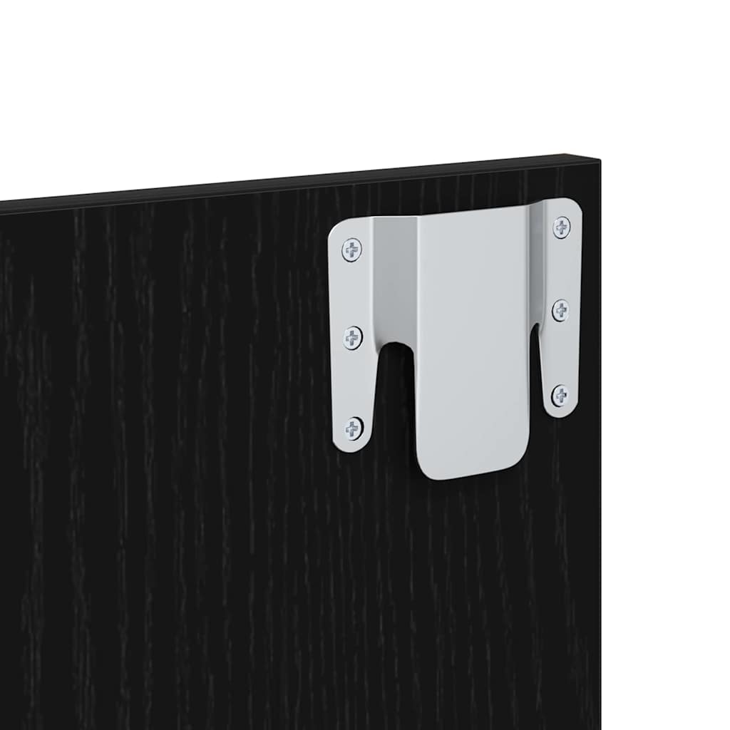 Wandkastje 2 pcs Zwart Eiken 48,5 x 32,5 x 80 cm Bewerkt hout is nu te koop bij PeponiXL, paradijselijk wonen!