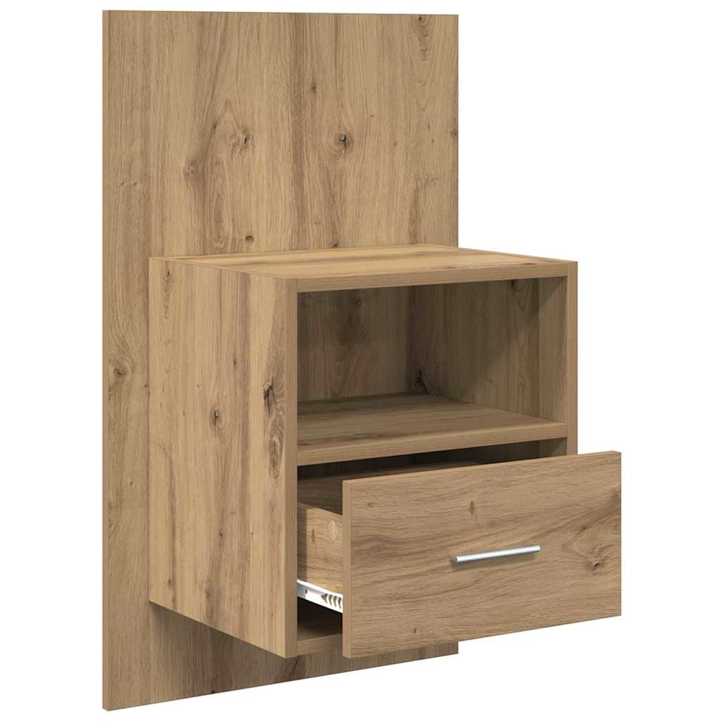 Nachtkastje 2 pcs Artisan Eiken 50 x 32,5 x 80cm Bewerkt hout is nu te koop bij PeponiXL, paradijselijk wonen!