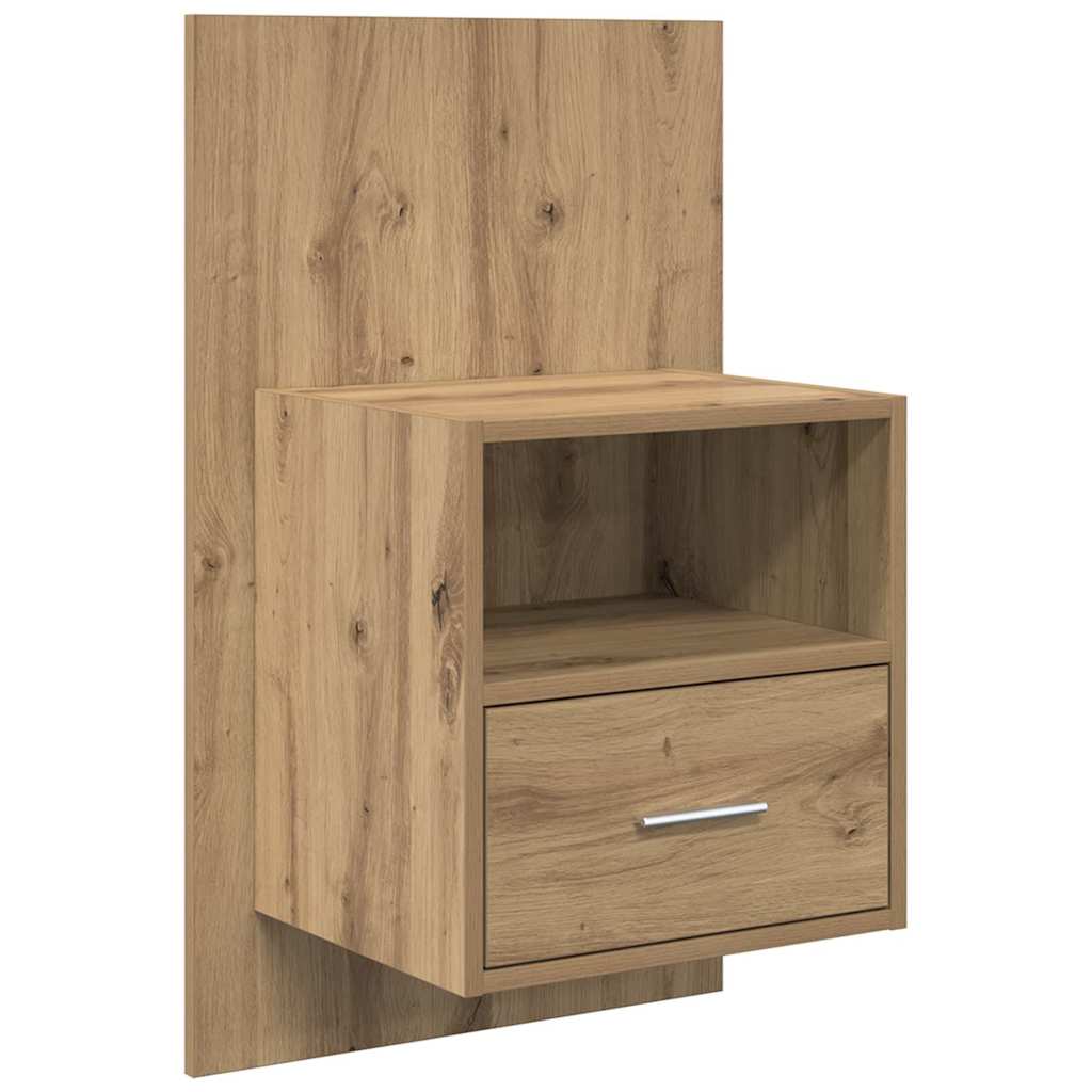 Nachtkastje 2 pcs Artisan Eiken 50 x 32,5 x 80cm Bewerkt hout is nu te koop bij PeponiXL, paradijselijk wonen!