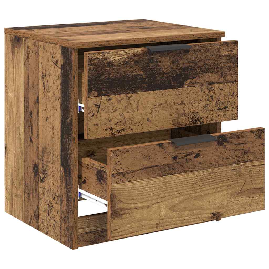 Nachtkastje met lade 2 pcs Oudhout 45 x 39 x 50cm Bewerkt hout is nu te koop bij PeponiXL, paradijselijk wonen!