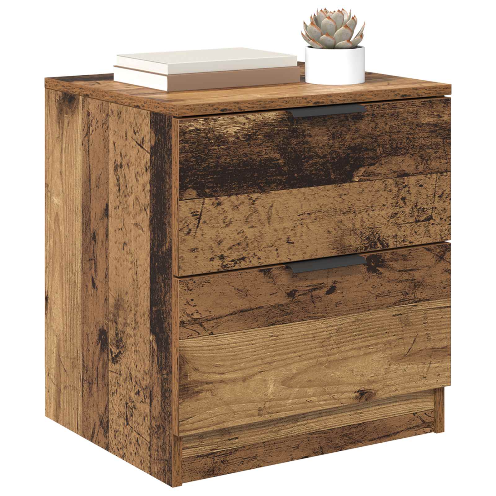 Nachtkastje met lade 2 pcs Oudhout 45 x 39 x 50cm Bewerkt hout is nu te koop bij PeponiXL, paradijselijk wonen!