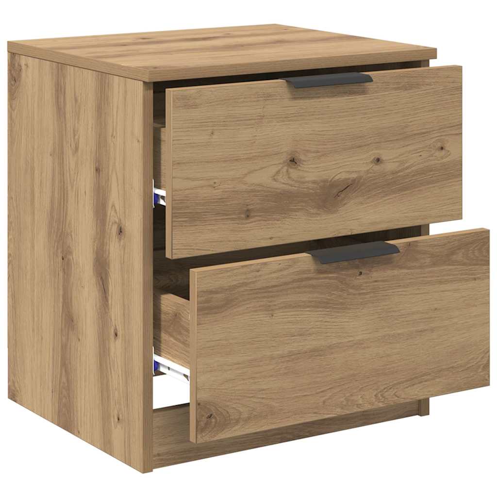 Nachtkastje 2 pcs Artisan Eiken 45 x 39 x 50cm Bewerkt hout is nu te koop bij PeponiXL, paradijselijk wonen!