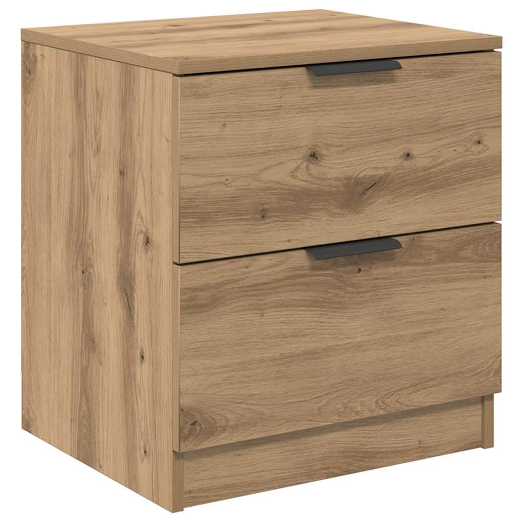 Nachtkastje 2 pcs Artisan Eiken 45 x 39 x 50cm Bewerkt hout is nu te koop bij PeponiXL, paradijselijk wonen!