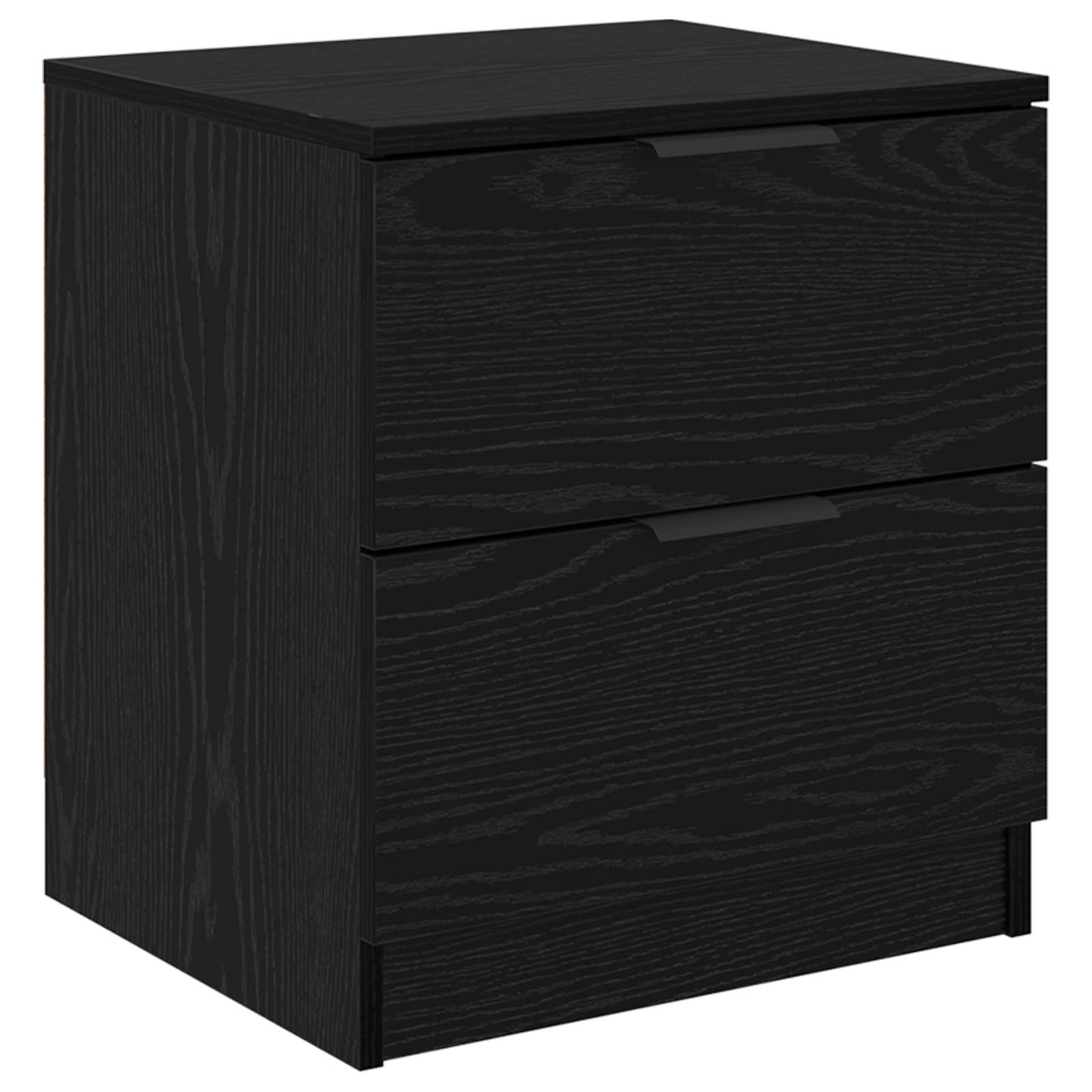 Nachtkastje 2 pcs Zwart Eiken 45 x 39 x 50cm Bewerkt hout is nu te koop bij PeponiXL, paradijselijk wonen!