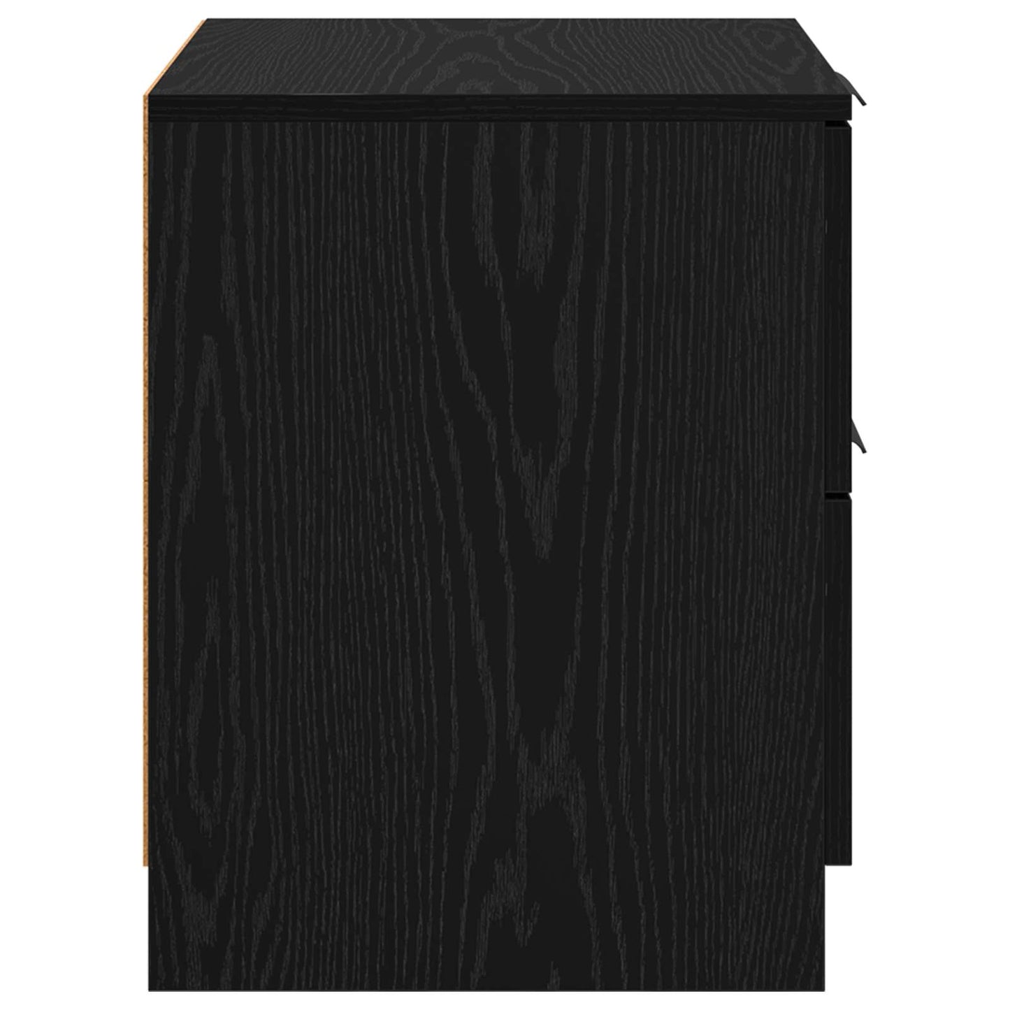 Nachtkastje 2 pcs Zwart Eiken 45 x 39 x 50cm Bewerkt hout is nu te koop bij PeponiXL, paradijselijk wonen!