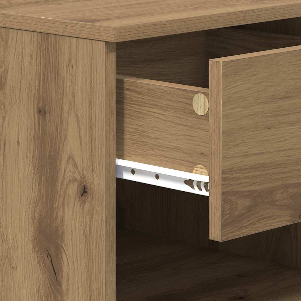 Bed kast 2 pcs Artisan Eiken 40 x 39 x 40cm Bewerkt hout is nu te koop bij PeponiXL, paradijselijk wonen!