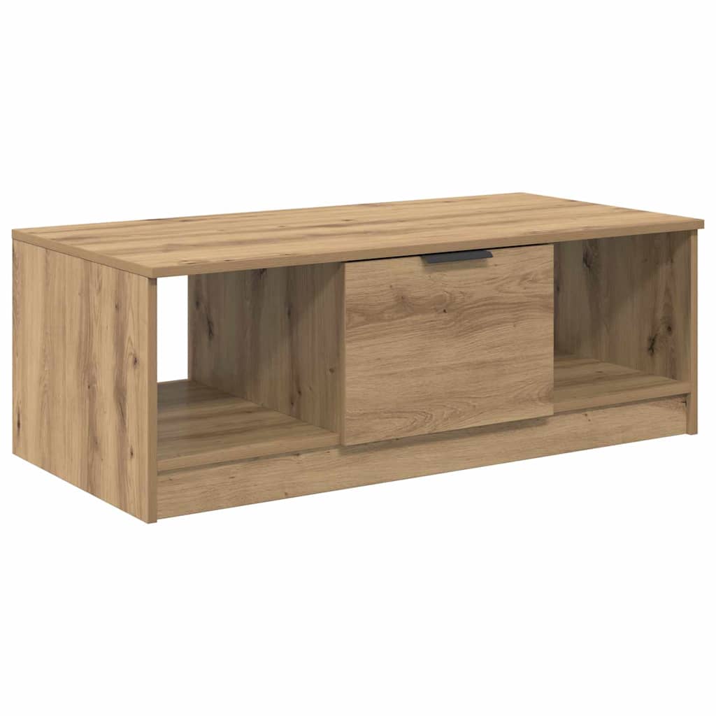 Salontafel met lade Artisan Eiken 102 x 50 x 36cm Bewerkt hout is nu te koop bij PeponiXL, paradijselijk wonen!