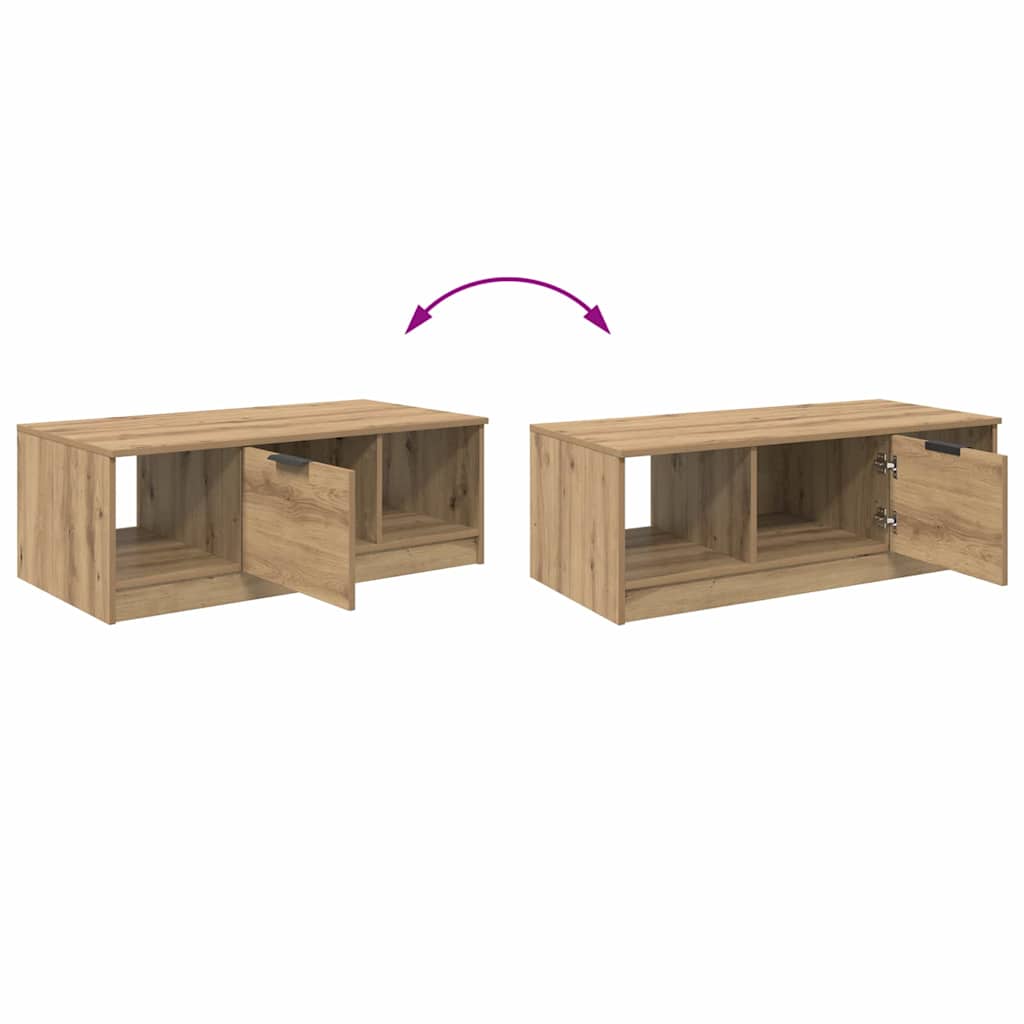 Salontafel met lade Artisan Eiken 102 x 50 x 36cm Bewerkt hout is nu te koop bij PeponiXL, paradijselijk wonen!