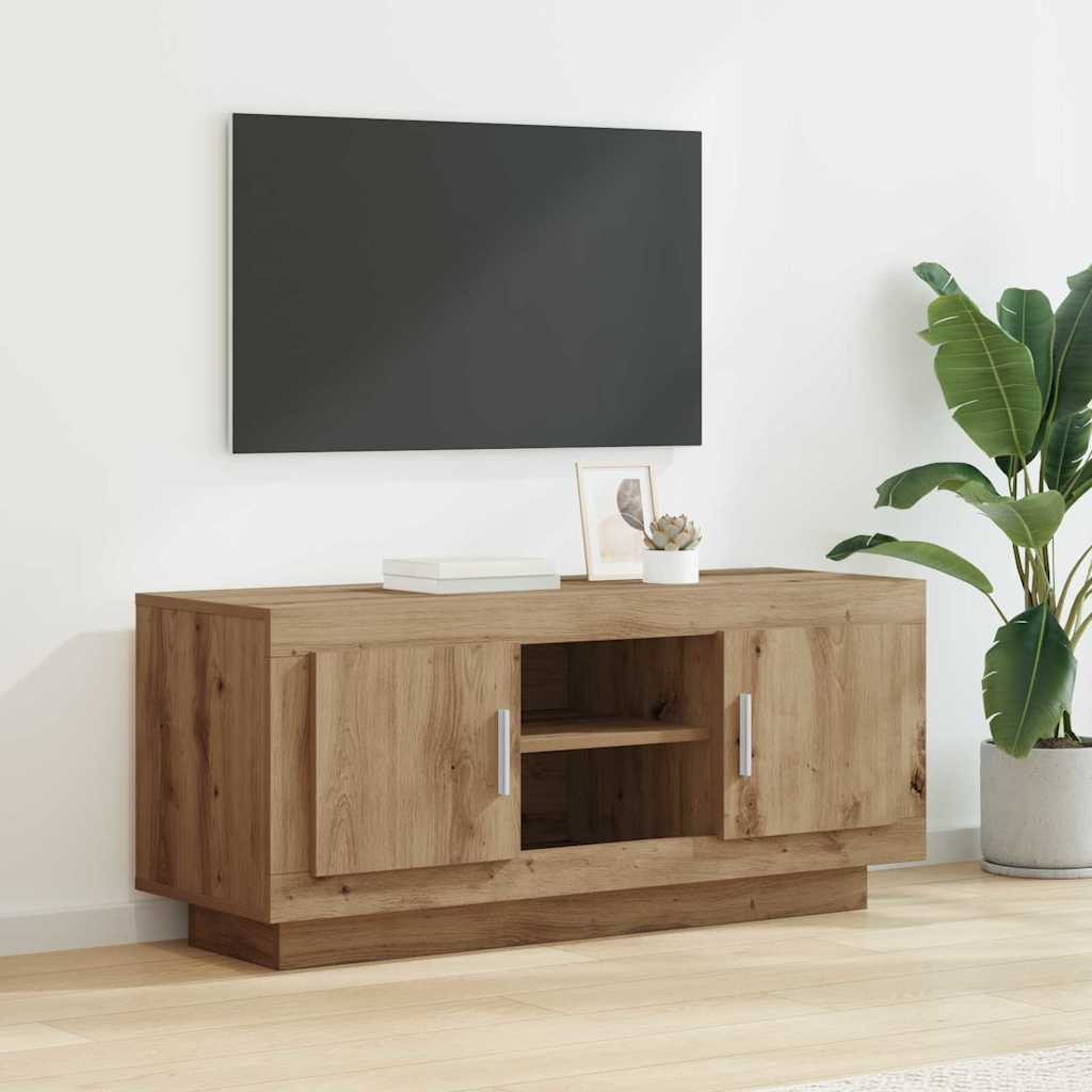 TV-kast Artisan Eiken 102 x 35 x 45 cm Bewerkt hout is nu te koop bij PeponiXL, paradijselijk wonen!