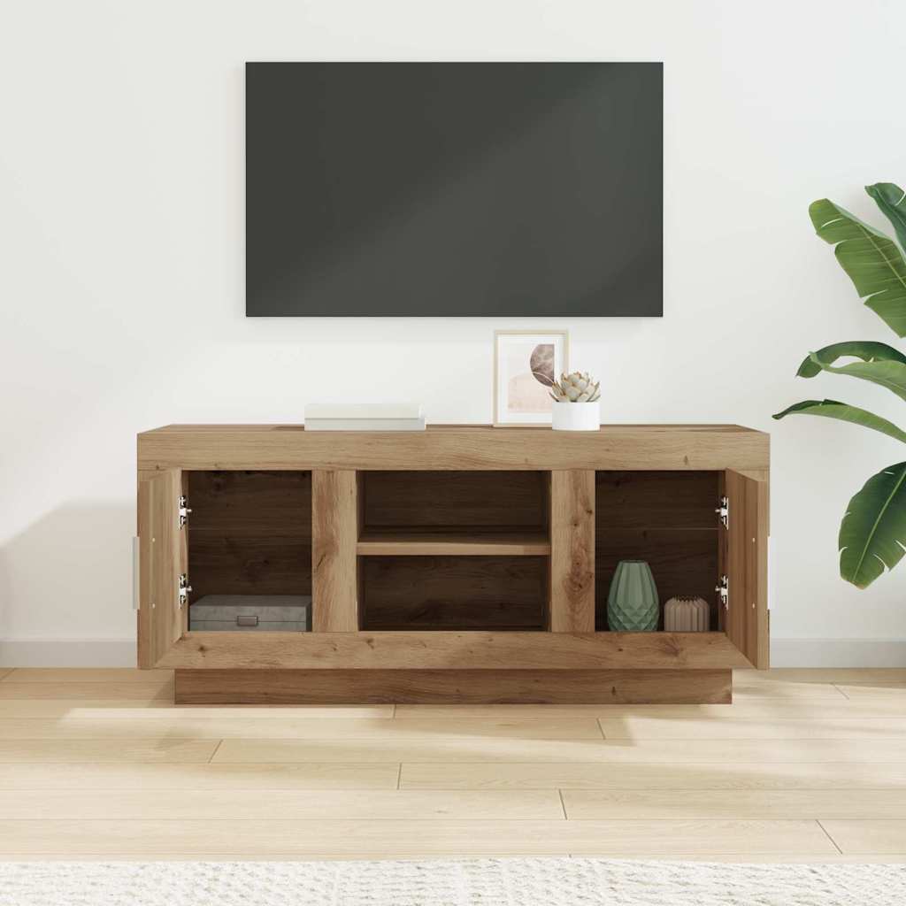 TV-kast Artisan Eiken 102 x 35 x 45 cm Bewerkt hout is nu te koop bij PeponiXL, paradijselijk wonen!