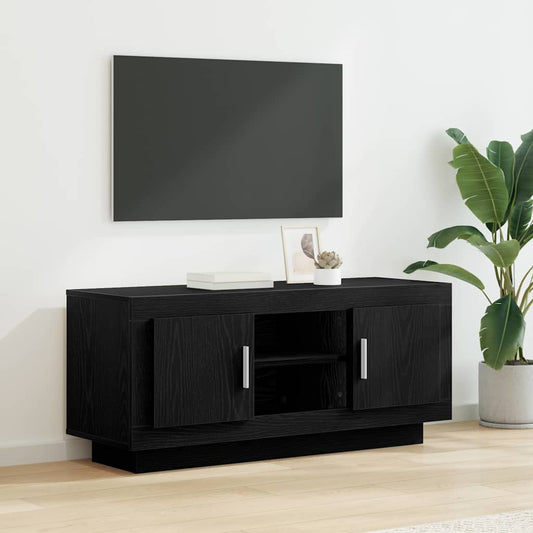 TV-kast Zwart Eiken 102 x 35 x 45 cm Bewerkt hout is nu te koop bij PeponiXL, paradijselijk wonen!