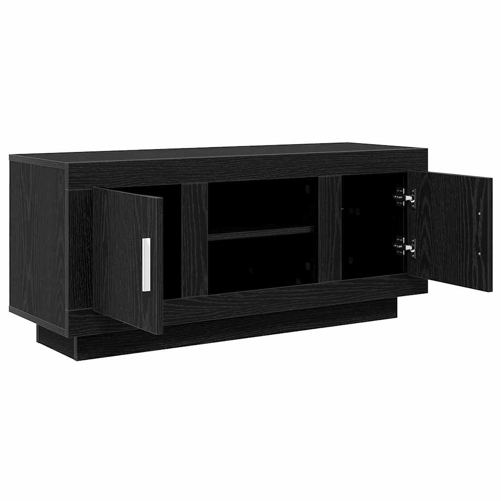 TV-kast Zwart Eiken 102 x 35 x 45 cm Bewerkt hout is nu te koop bij PeponiXL, paradijselijk wonen!