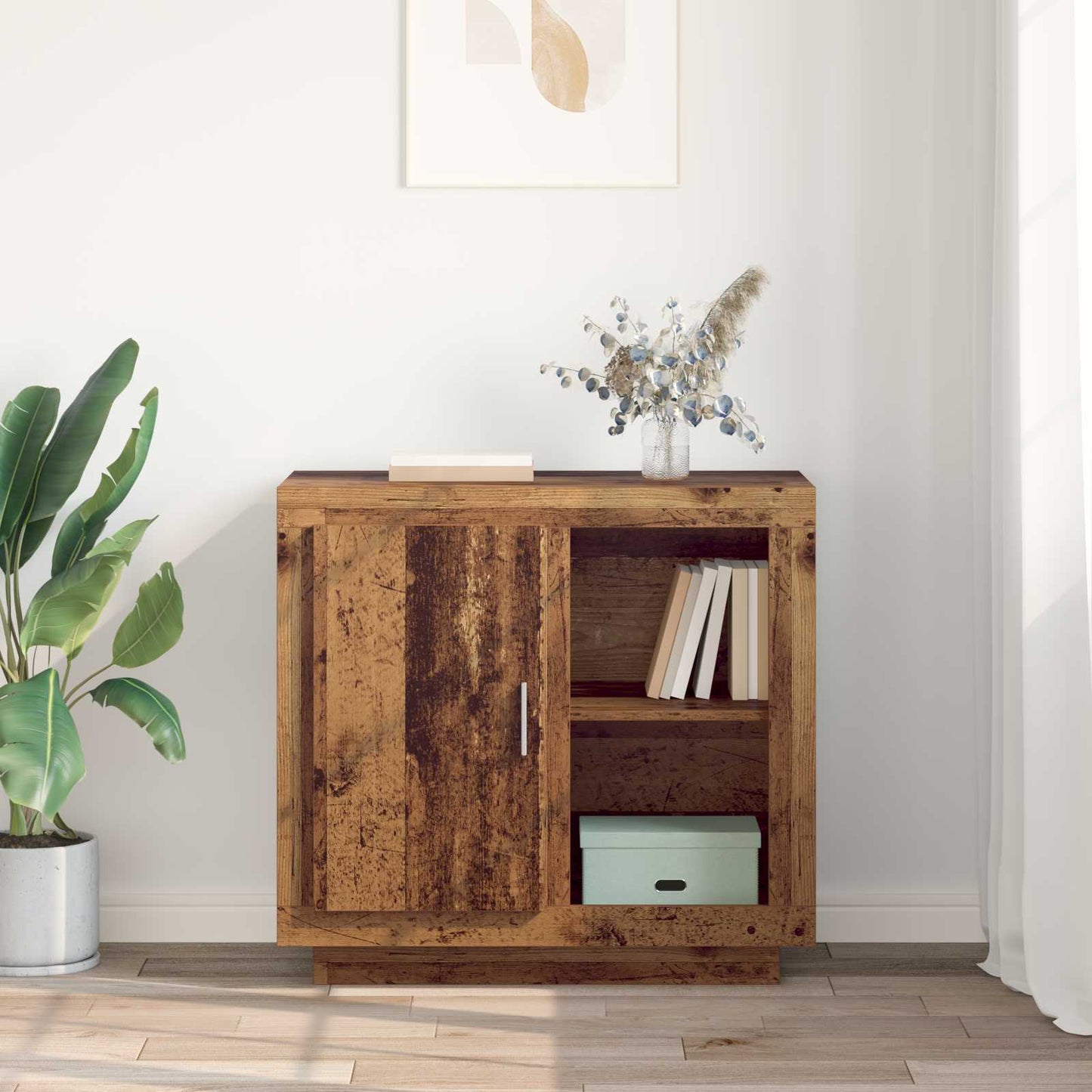 Dressoir Oudhout 80 x 40 x 75 cm Bewerkt hout is nu te koop bij PeponiXL, paradijselijk wonen!
