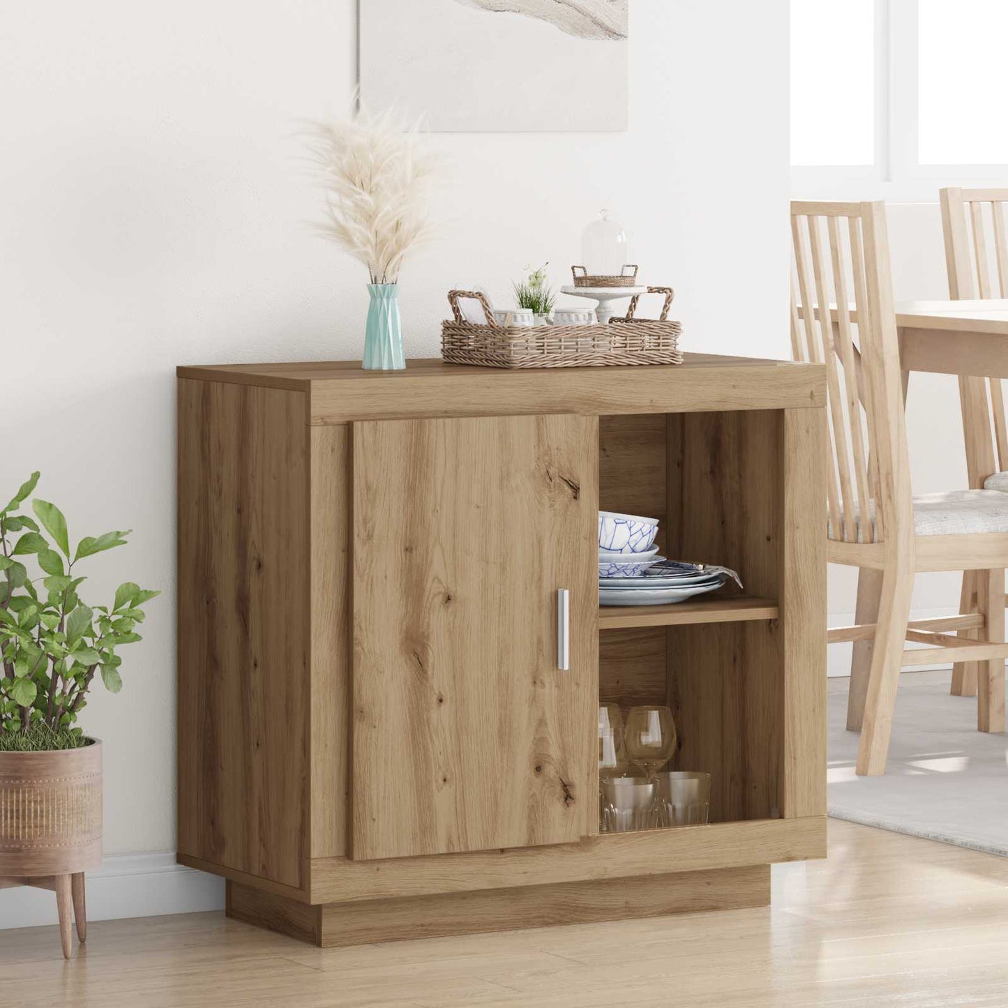 Dressoir Artisan Eiken 80 x 40 x 75 cm Bewerkt hout is nu te koop bij PeponiXL, paradijselijk wonen!