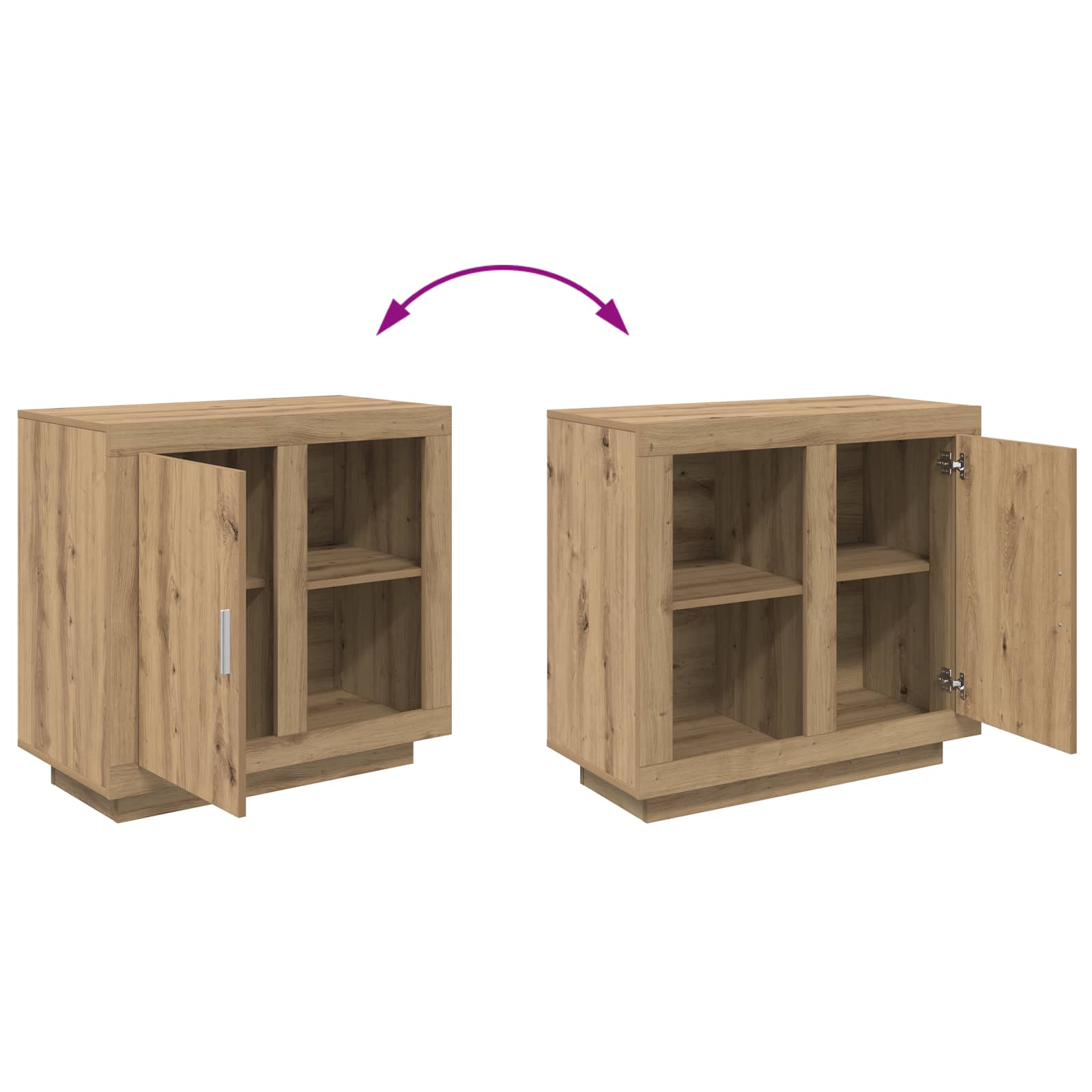 Dressoir Artisan Eiken 80 x 40 x 75 cm Bewerkt hout is nu te koop bij PeponiXL, paradijselijk wonen!