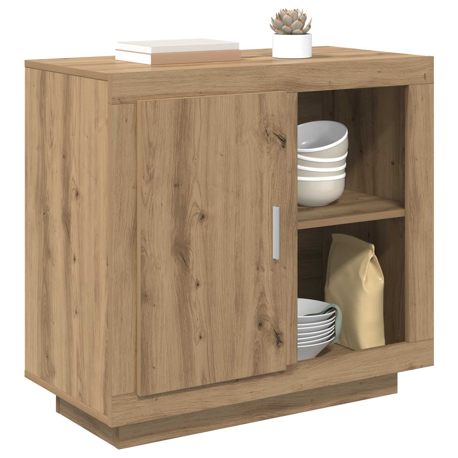 Dressoir Artisan Eiken 80 x 40 x 75 cm Bewerkt hout is nu te koop bij PeponiXL, paradijselijk wonen!