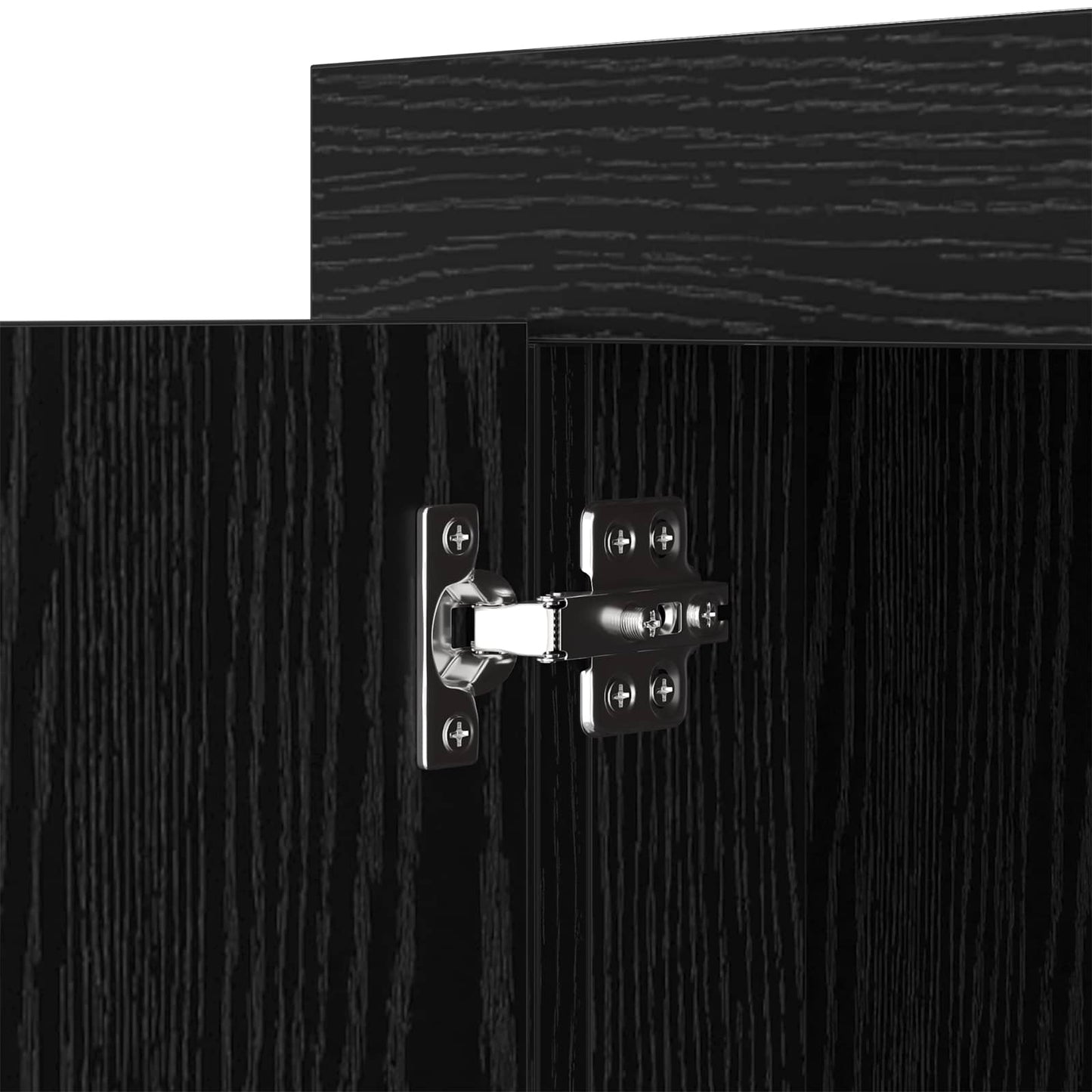 Dressoir Zwart Eiken 80 x 40 x 75 cm Bewerkt hout is nu te koop bij PeponiXL, paradijselijk wonen!