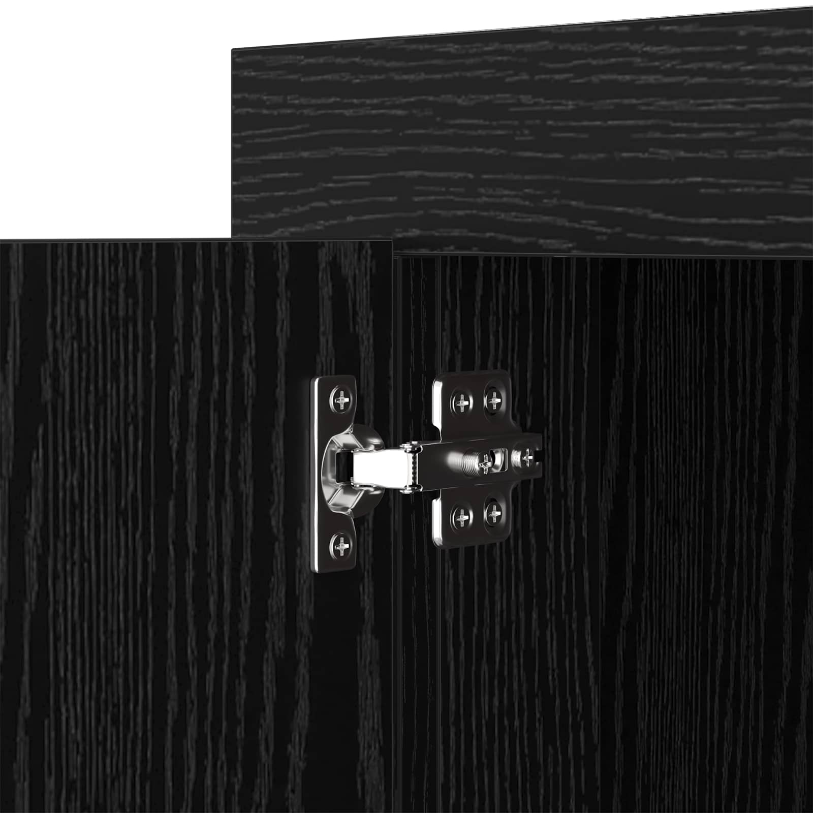 Dressoir Zwart Eiken 80 x 40 x 75 cm Bewerkt hout is nu te koop bij PeponiXL, paradijselijk wonen!