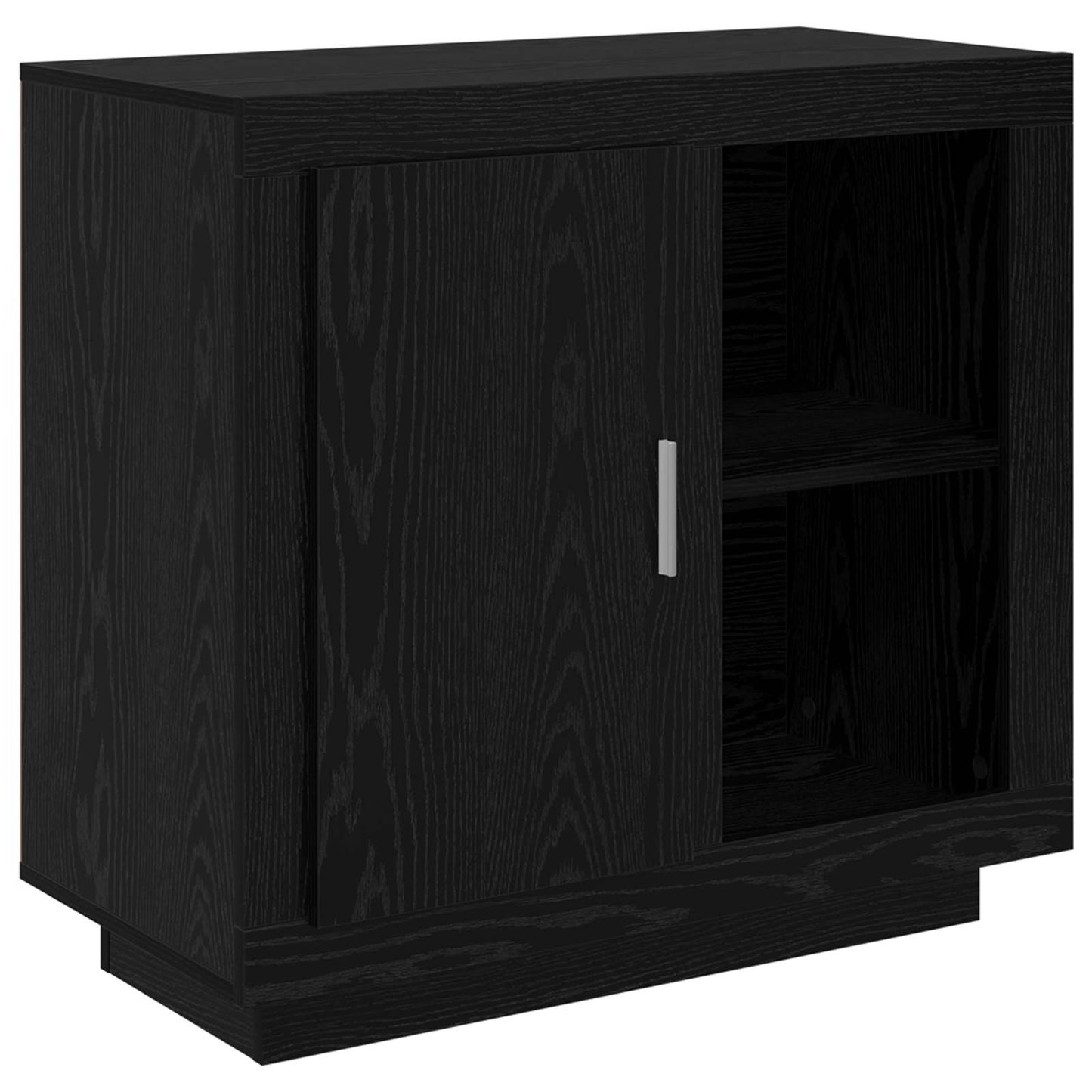 Dressoir Zwart Eiken 80 x 40 x 75 cm Bewerkt hout is nu te koop bij PeponiXL, paradijselijk wonen!