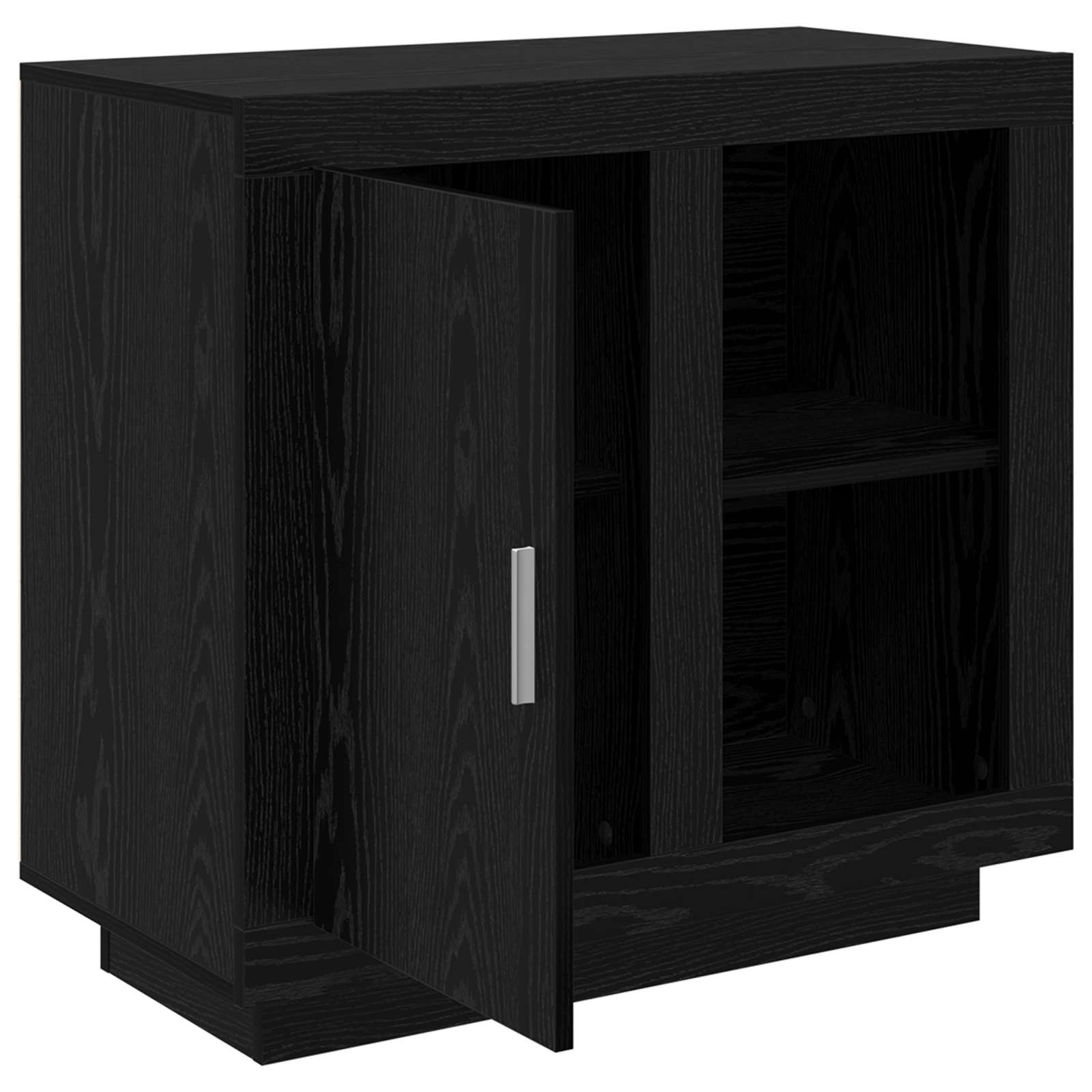 Dressoir Zwart Eiken 80 x 40 x 75 cm Bewerkt hout is nu te koop bij PeponiXL, paradijselijk wonen!