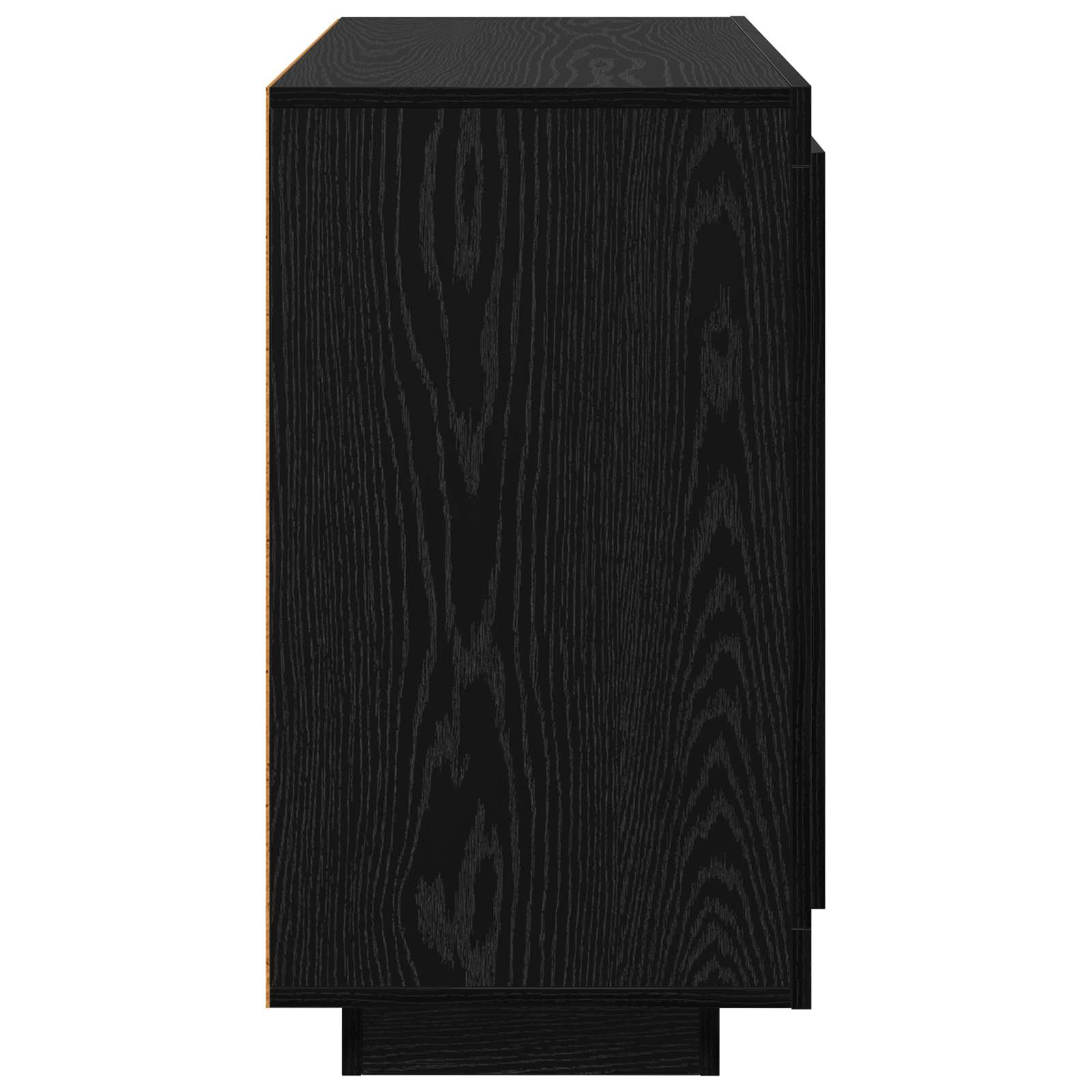 Dressoir Zwart Eiken 80 x 40 x 75 cm Bewerkt hout is nu te koop bij PeponiXL, paradijselijk wonen!