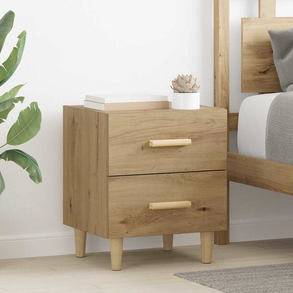 Bed kast 2 pcs Artisan Eiken 40 x 35 x 47.5cm Bewerkt hout is nu te koop bij PeponiXL, paradijselijk wonen!