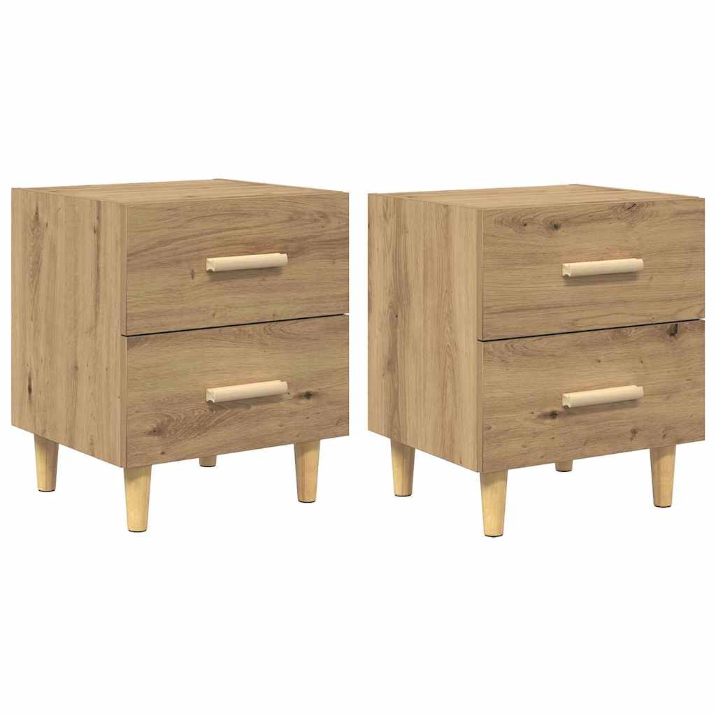 Bed kast 2 pcs Artisan Eiken 40 x 35 x 47.5cm Bewerkt hout is nu te koop bij PeponiXL, paradijselijk wonen!