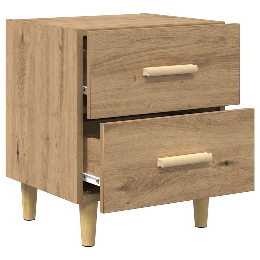 Bed kast 2 pcs Artisan Eiken 40 x 35 x 47.5cm Bewerkt hout is nu te koop bij PeponiXL, paradijselijk wonen!