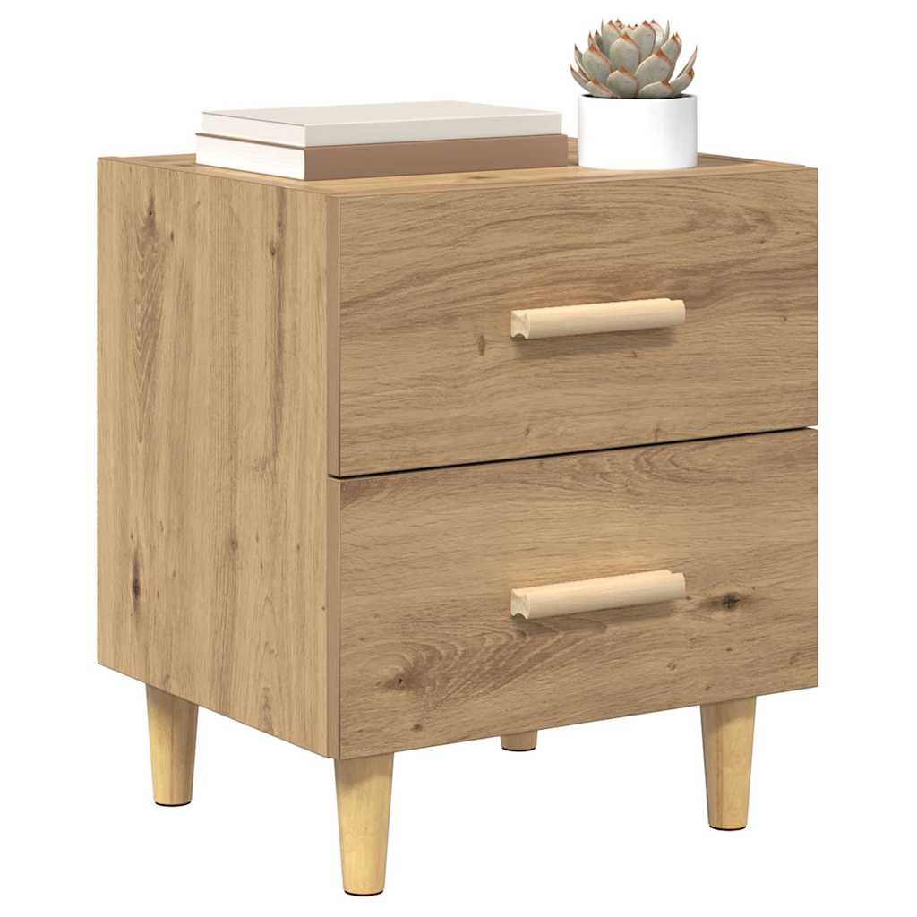 Bed kast 2 pcs Artisan Eiken 40 x 35 x 47.5cm Bewerkt hout is nu te koop bij PeponiXL, paradijselijk wonen!