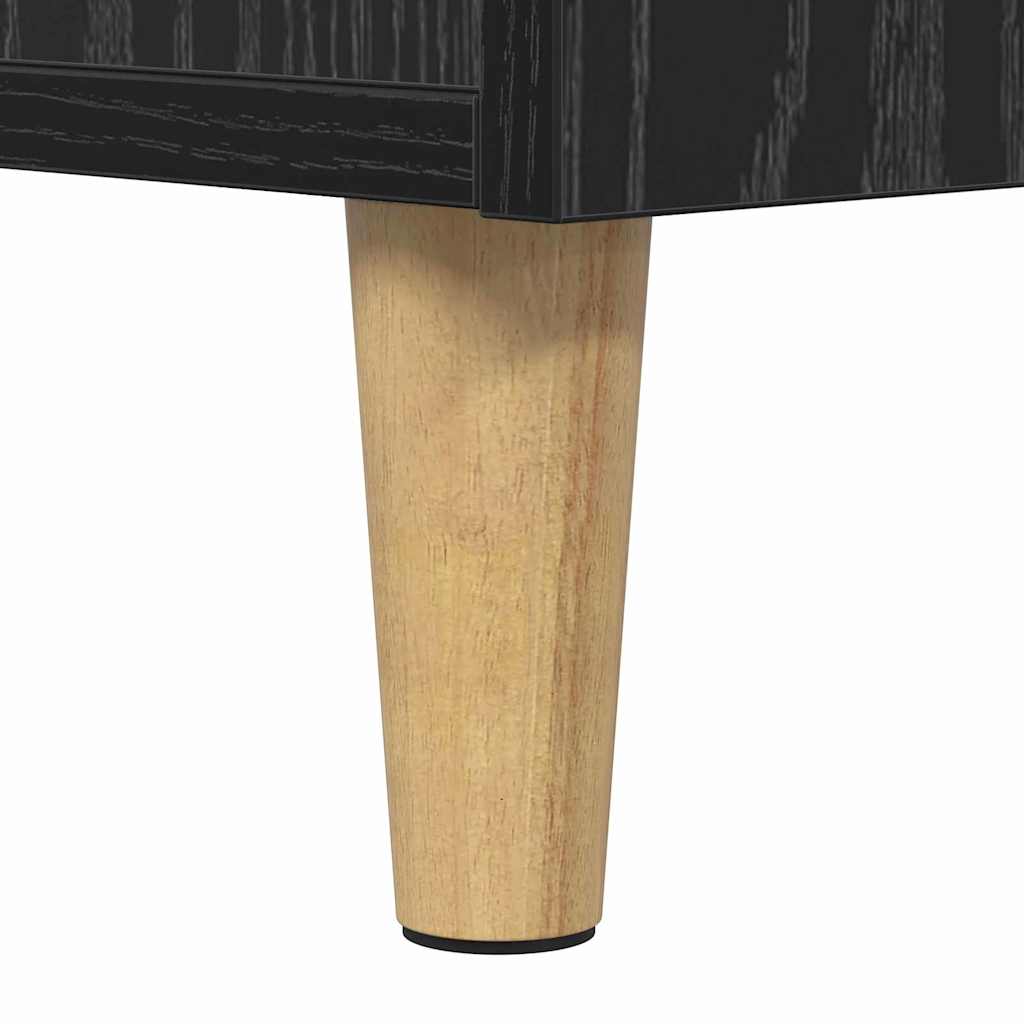 Bed kast met lade Zwart Eiken 40 x 35 x 47.5cm Bewerkt hout is nu te koop bij PeponiXL, paradijselijk wonen!